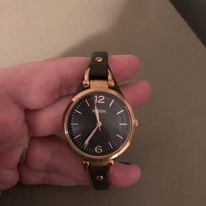 Grey Leather Fossil Watch